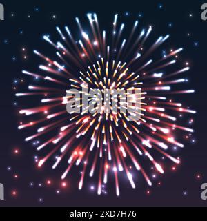 Bright fireworks exploding in the night sky Stock Vector