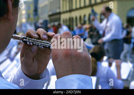 Flute Player, Munich, Germany Stock Photo