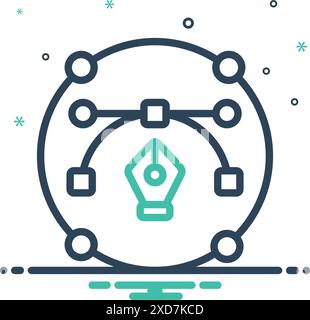 Icon for path,anchor point Stock Vector