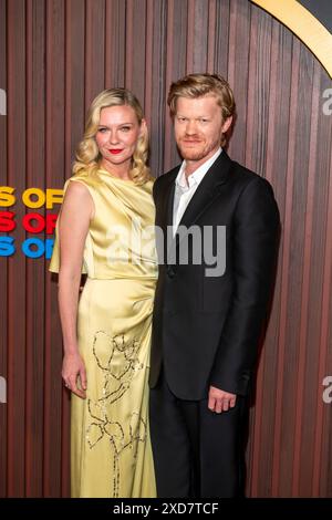 New York, United States. 20th June, 2024. NEW YORK, NEW YORK - JUNE 20: (L-R) Kirsten Dunst and Jesse Plemons attend the 'Kinds Of Kindness' New York Premiere at Museum of Modern Art on June 20, 2024 in New York City. Credit: Ron Adar/Alamy Live News Stock Photo