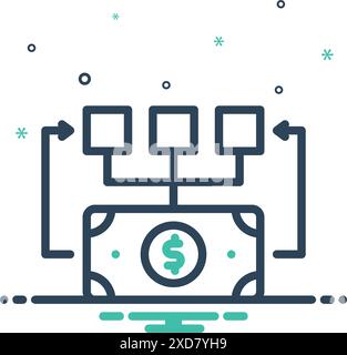 Icon for flow,run,fluxion Stock Vector