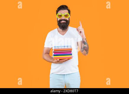 back to school. inspired with idea student man get knowledge. man ...