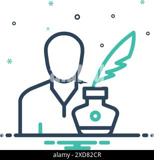 Icon for writer,amanuensis Stock Vector