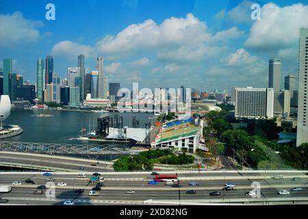 Views from the Singapore Flyer, an observation wheel at the Downtown Core district of Singapore, Singapore Stock Photo