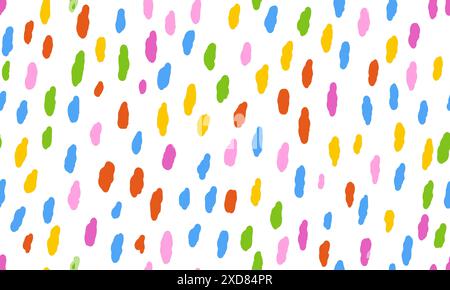 Colorful simple small dash background. Vector seamless pattern with hand drawn abstract texture. Stock Vector
