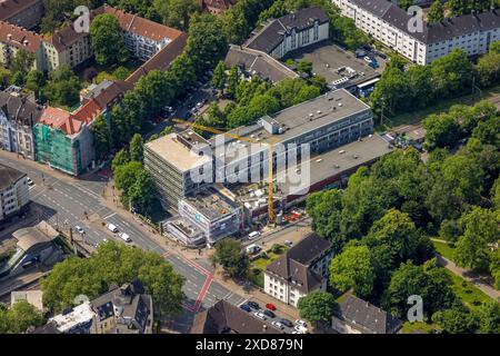 Luftbild, Baustelle Gebäude SfH Stiftung für Hochschulzulassung, Möller Brücke, Dortmund, Ruhrgebiet, Nordrhein-Westfalen, Deutschland Stock Photo