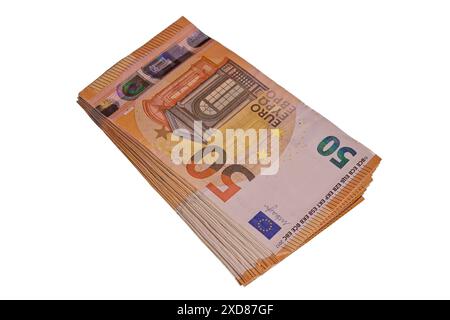 Closeup of stack of 50 euro notes Stock Photo - Alamy