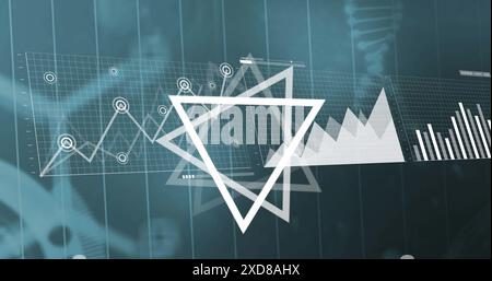 Image of triangles, tatistics and data processing Stock Photo