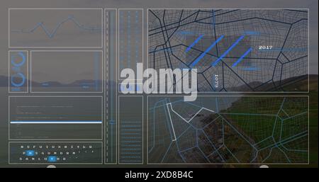 Global data processing and digital interface concept digitally generated image Stock Photo