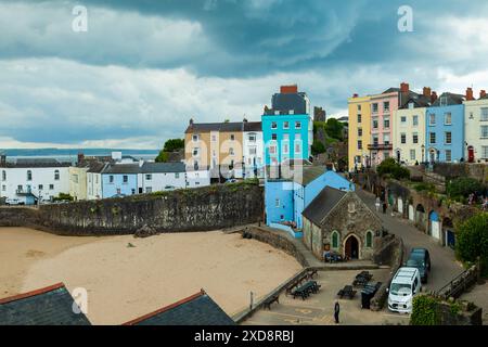 Stormy skies over Tenby Harbour, Pembrokeshire, Wales. Stock Photo