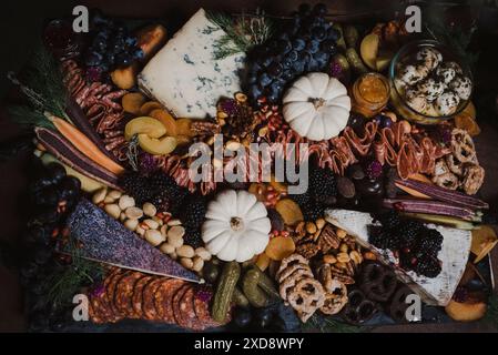 halloween charcuterie plate with pumpkins Stock Photo