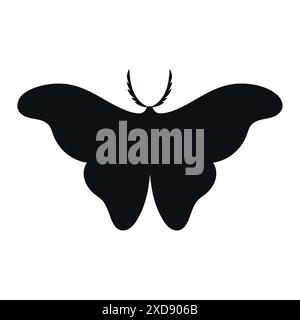 Butterfly monarch silhouette isolated on white background. Vector illustration Stock Vector