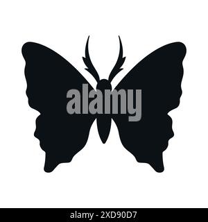 Butterfly Silhouette isolated on white background. Vector illustration ...