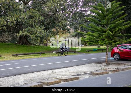 Centennial Park Sydney, popular park with cyclists who ride 3.8km loops around the park on Grand Drive, Randwick, Sydney, NSW,Australia Stock Photo