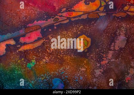 Image of the colored splashes in abstract shape, on white background Stock Photo