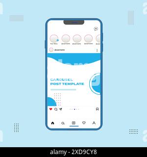 Social media carousel post template Stock Vector