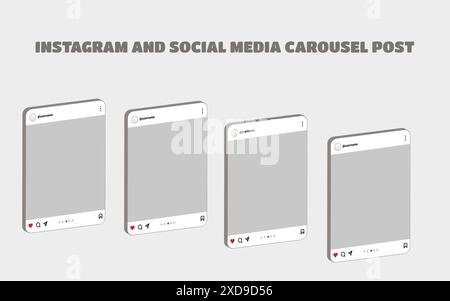 Social media carousel post template Stock Vector