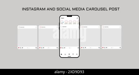 Social media carousel post template Stock Vector