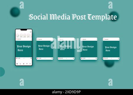 Social media carousel post template Stock Vector