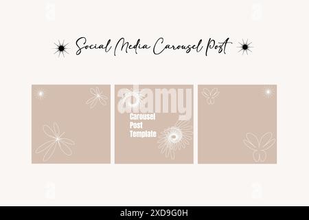 Social media carousel post template Stock Vector