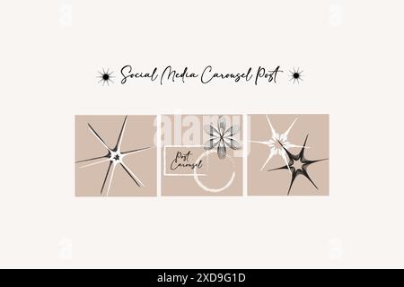 Social media carousel post template Stock Vector