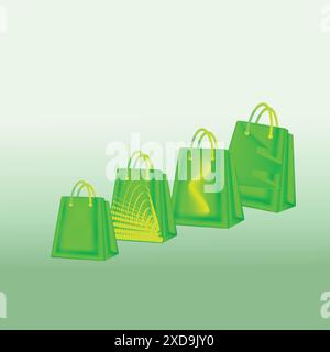 Realistic colorful shopping bags vector illustration Stock Vector