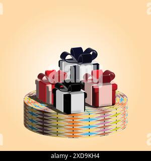 3D gift boxes Stock Vector