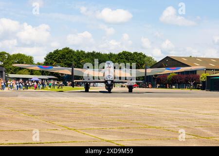 Royal Air Force Avro Lancaster Mk7, Just Jane, NX611 at RAF East Kirkby Aviation centre. Lincolnshire, England Stock Photo