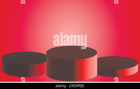 3d podium with geometric shapes Stock Vector