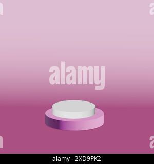 3d podium with geometric shapes Stock Vector