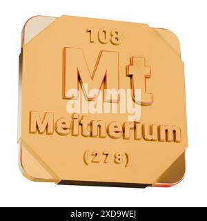 Meitnerium (Mt) symbol chemical element of the periodic table, 3D ...