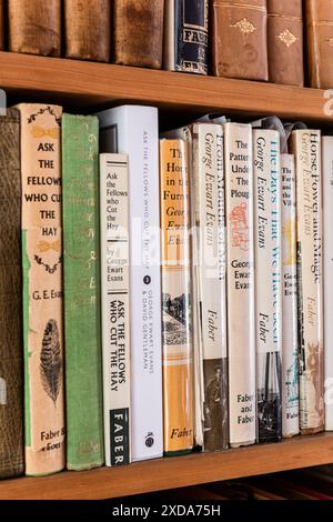 Agricultural reference books in artist's Grade II listed Victorian terrace, Camden, London, UK Stock Photo