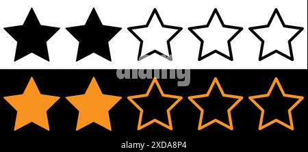 Star rating icon product quality review for web, ui, mobile apps. One Star Mark icon sign is a product quality review symbol. Stock Vector