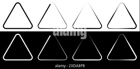 Triangle rounded corners silhouette icon. Triangle shape illustration. Stock Vector