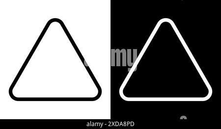 Triangle rounded corners silhouette icon. Triangle shape illustration. Stock Vector