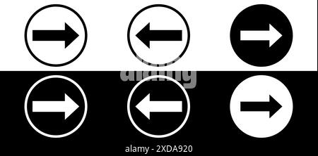 One Way Only direction sign symbol. Direction Arrow symbol. Stock Vector