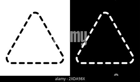 Triangle rounded corners silhouette icon. Triangle shape illustration. Stock Vector