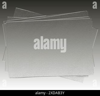 Stack of grey paper sheets with a gradient background, displaying a plain texture Stock Photo