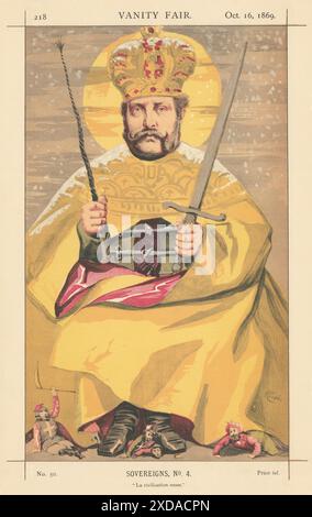 VANITY FAIR SPY CARTOON Tsar Alexander II of Russia 'La civilisation Russe' 1869 Stock Photo