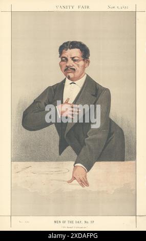 VANITY FAIR SPY CARTOON Henry Morton Stanley 'He found Livingstone' 1872 print Stock Photo