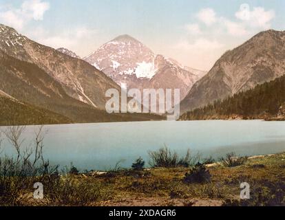 Der Plansee, im Bezirk Reutte, früher Tirol, Österreich-Ungarn, heute Österreich, Historisch, digital restaurierte Reproduktion von einer Vorlage aus Stock Photo