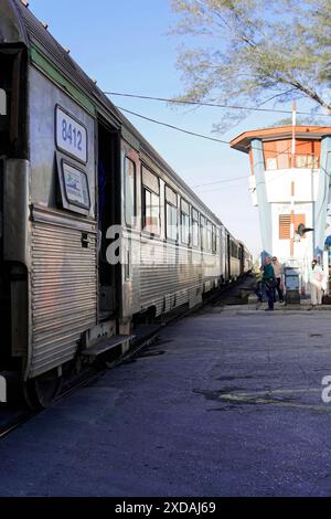 Camagueey, Camagueey Province, Cuba, Central America, railway tracks ...