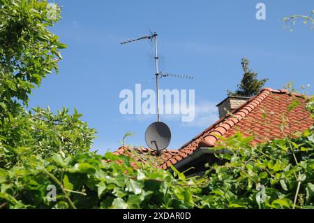 Copenhagen/ Denmark/21 JUNE  2024/Radion & tlevision antana on roof in Kastrup capital.    (Photo.Francis Joseph Dean/Dean Pictures) (Not for commercial use) Stock Photo