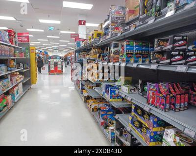 Toronto, On, Canada - February 04, 2024: View the shelves with the toys in Walmart superstore Stock Photo