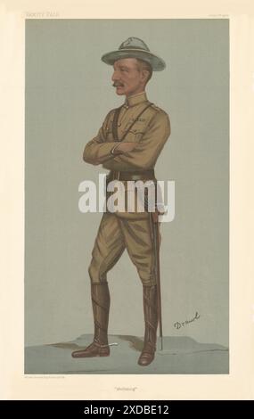 VANITY FAIR SPY CARTOON Lt-Gen Robert Baden-Powell 'Mafeking' By Drawl 1900 Stock Photo