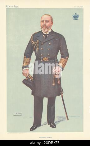 VANITY FAIR SPY CARTOON 'His Majesty the King' Edward VII. Royalty 1902 print Stock Photo