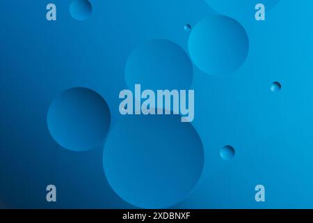 Abstract blue background with dynamic circles of different sizes Stock Photo