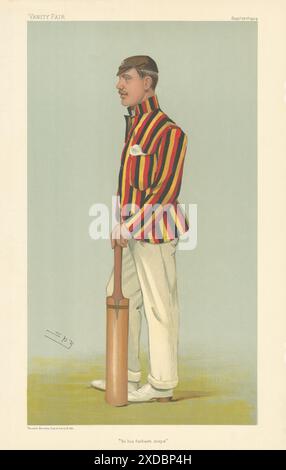 VANITY FAIR SPY CARTOON Lord Dalmeny 'In his father's steps' Cricket 1904 Stock Photo