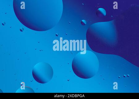 Abstract gradient background with smooth lines and circles of blue color Stock Photo