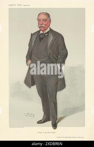 VANITY FAIR SPY CARTOON Gen Hugh Henry Gough 'Keeper of the Crown Jewels' 1906 Stock Photo